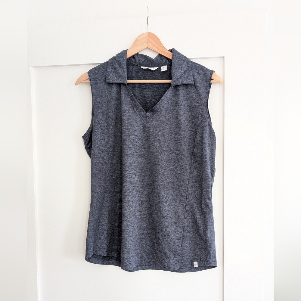 Lady Hagen Charcoal Sleeveless Blouse